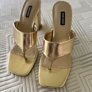 Nine West Gold Metallic Sandals